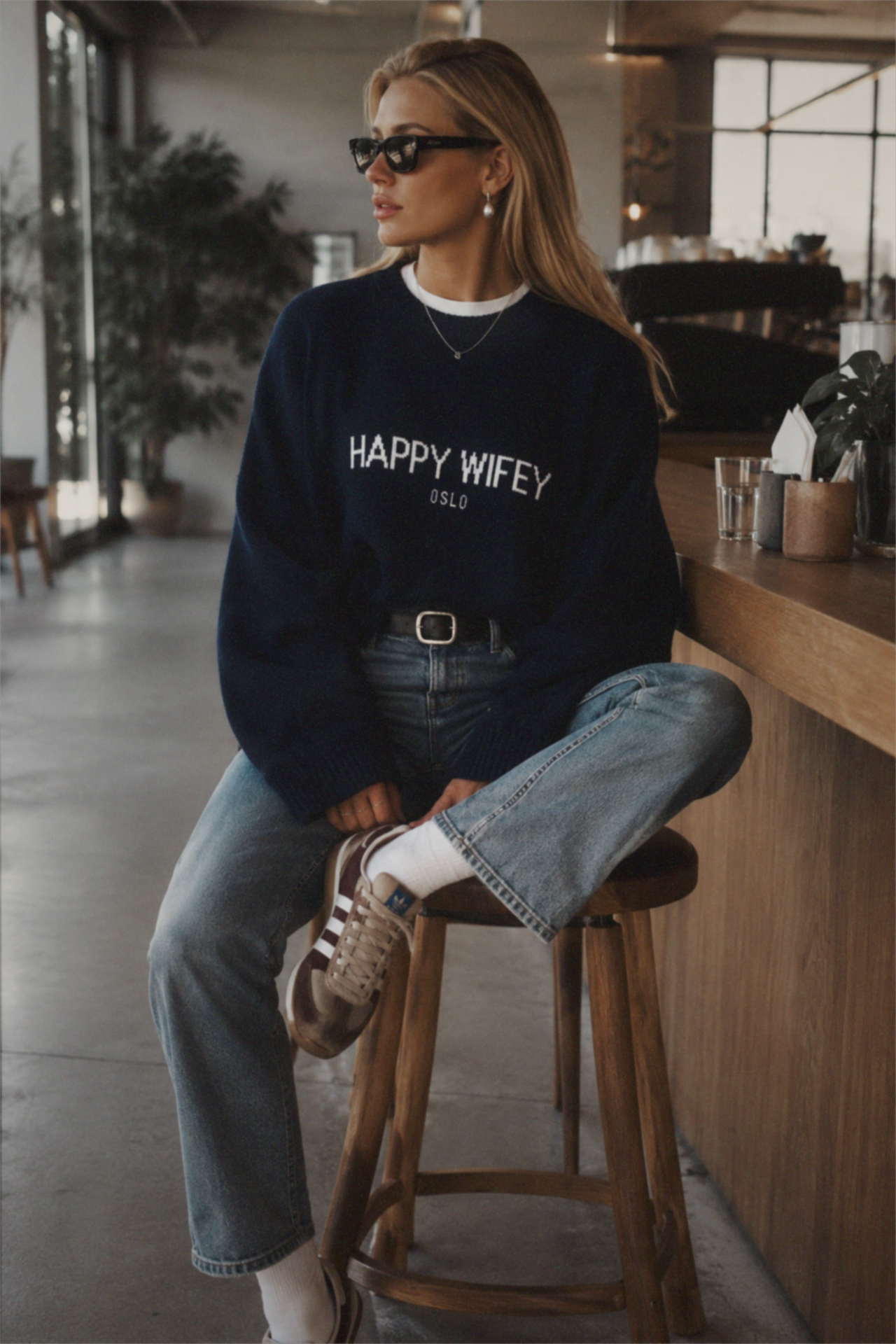 The Knitted Sweater in Coastal Blue