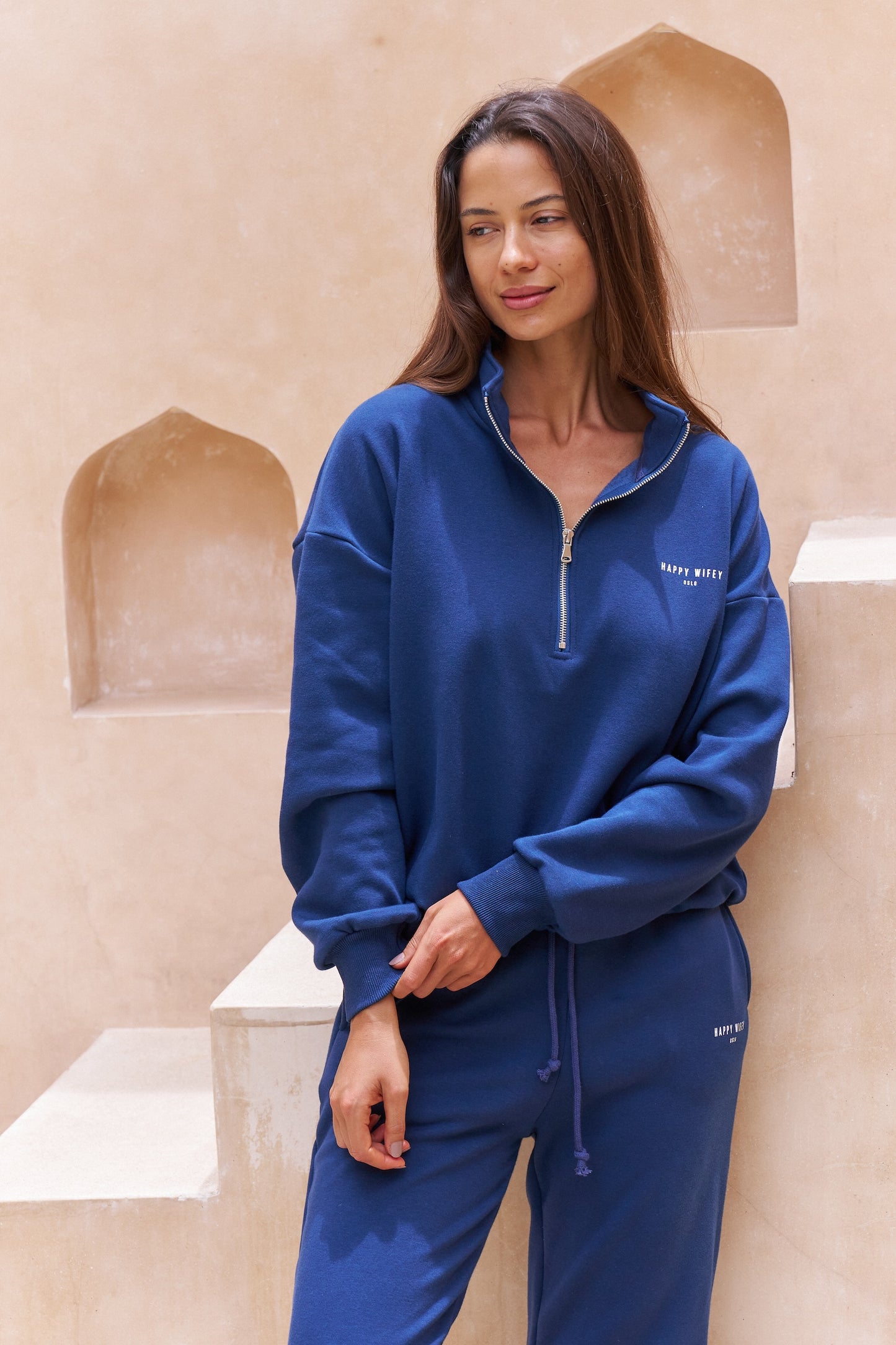 The Zip Sweatshirt in Midnight Blue