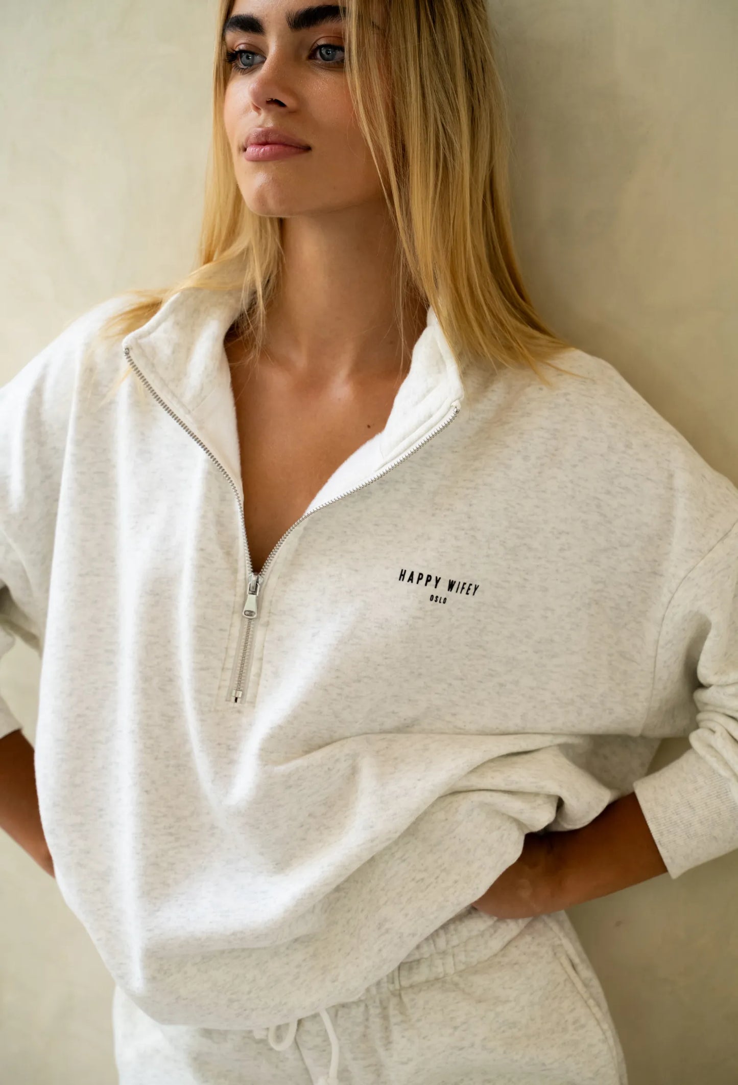 The Zip Sweatshirt in Light Grey