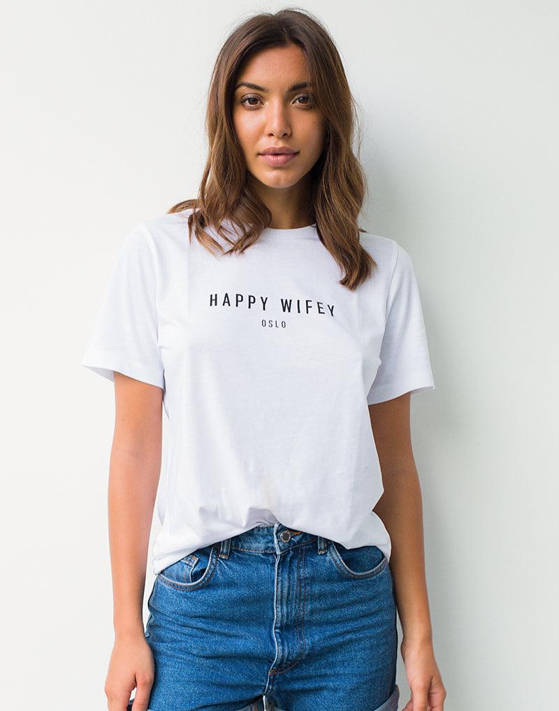 T-shirt White - Happy Wifey
