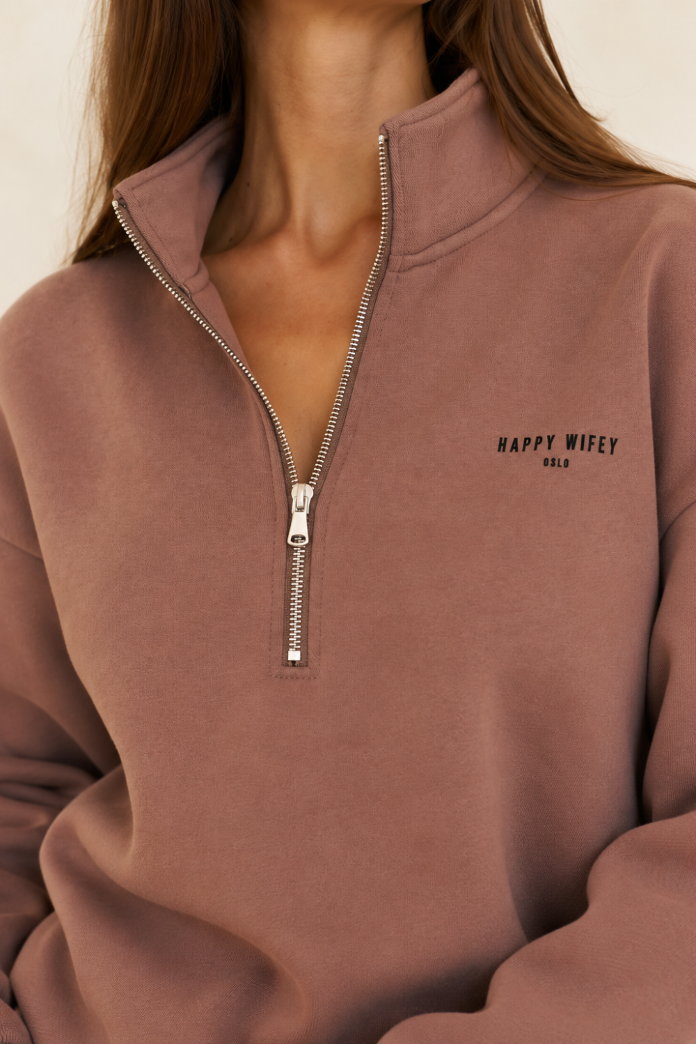 The Zip Sweatshirt in Soft Brown
