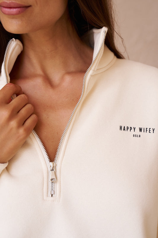 The Zip Sweatshirt in Butter Cream