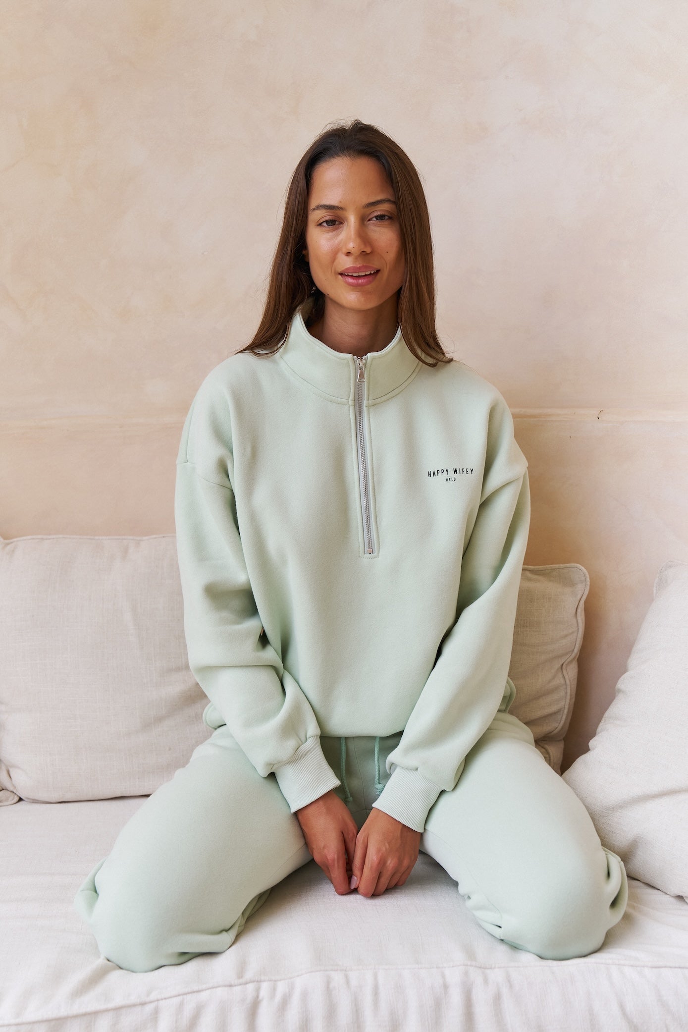 The Zip Sweatshirt in Mint Green