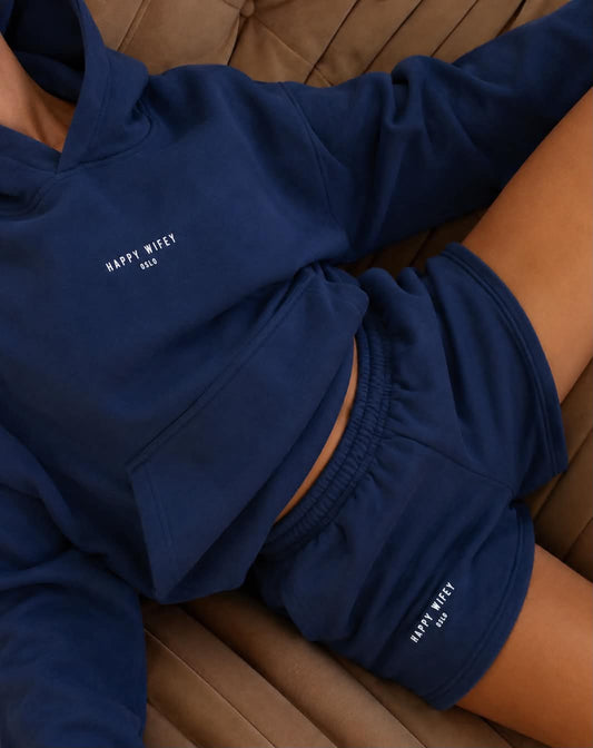 Two-Piece Hoodie and Shorts in Midnight Blue