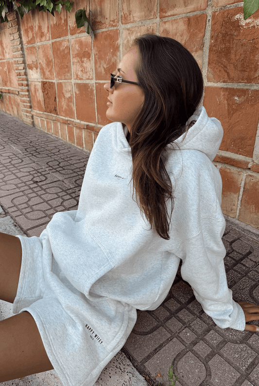 Two-Piece Hoodie and Shorts in Grey