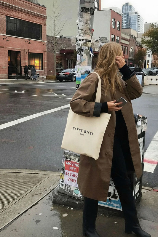 Premium Tote Bag Natural - Happy Wifey