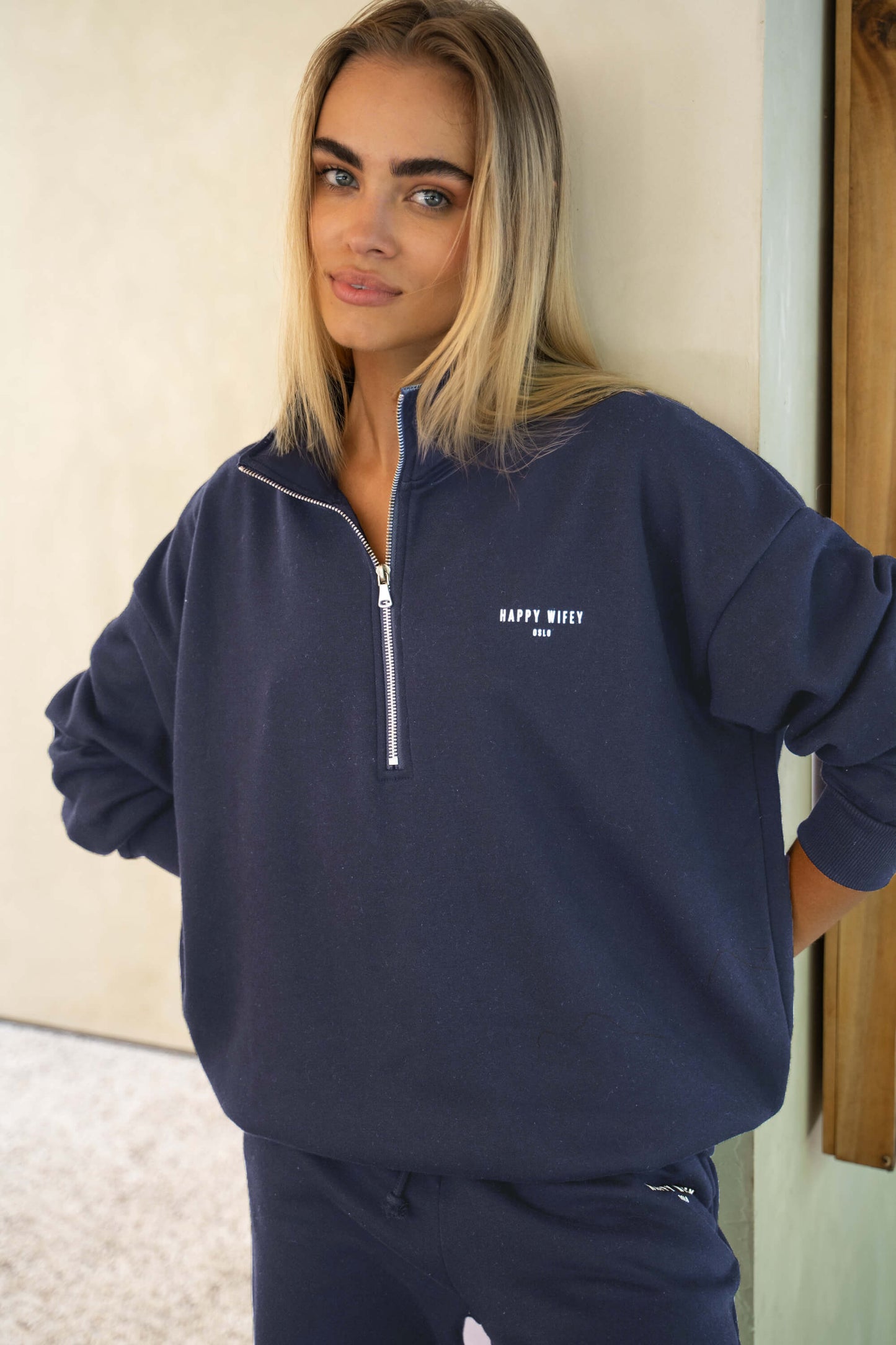 The Zip Sweatshirt in Midnight Blue