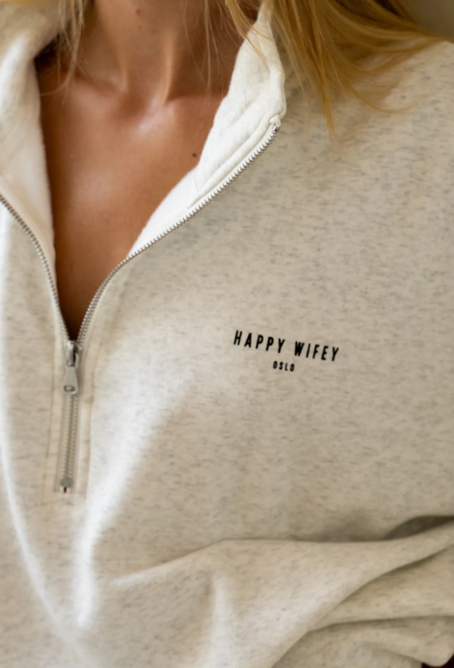 The Zip Sweatshirt in Light Grey