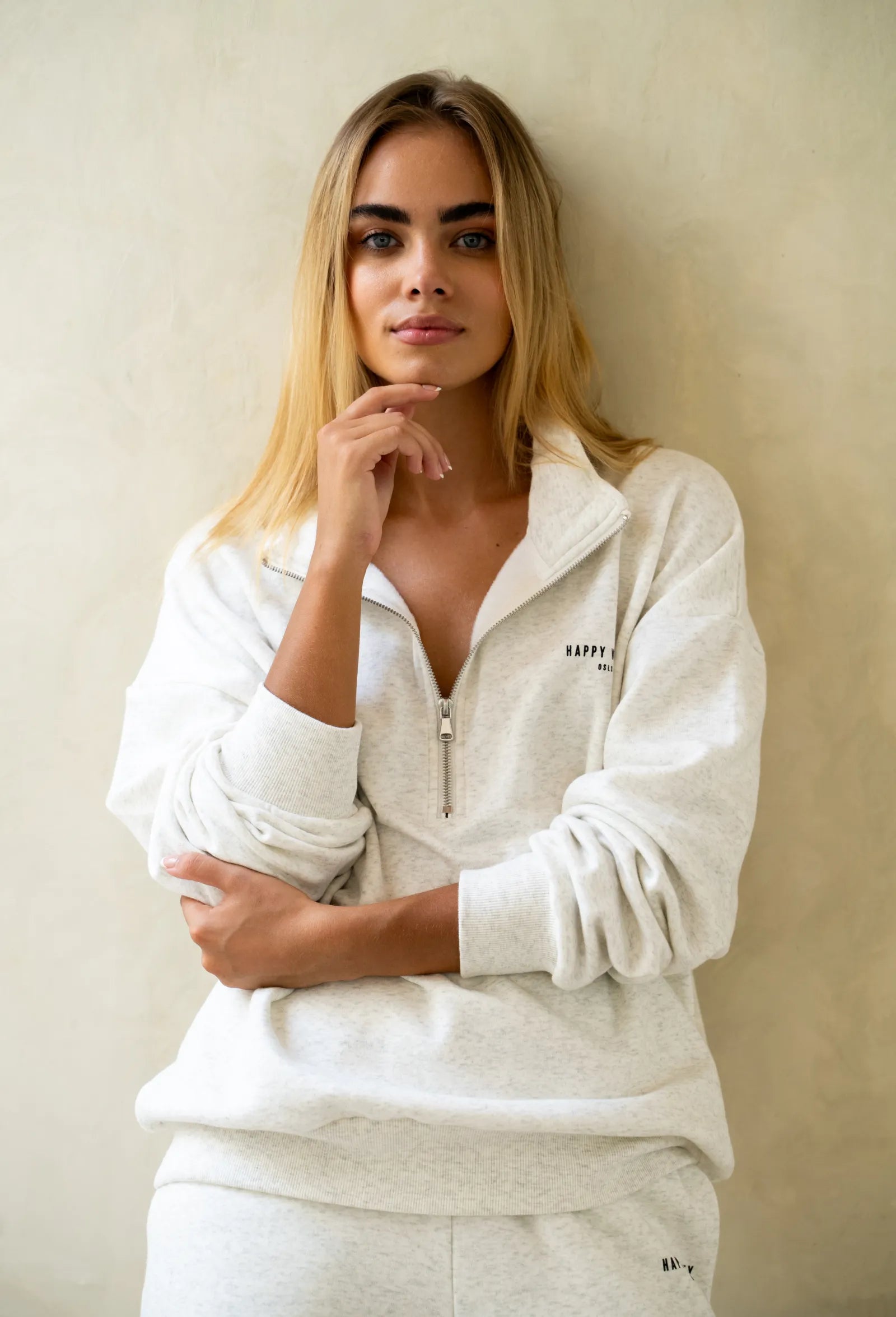 The Zip Sweatshirt in Light Grey - Happy Wifey