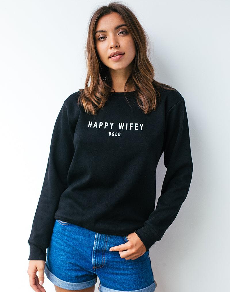 Sweatshirt Black - Happy Wifey